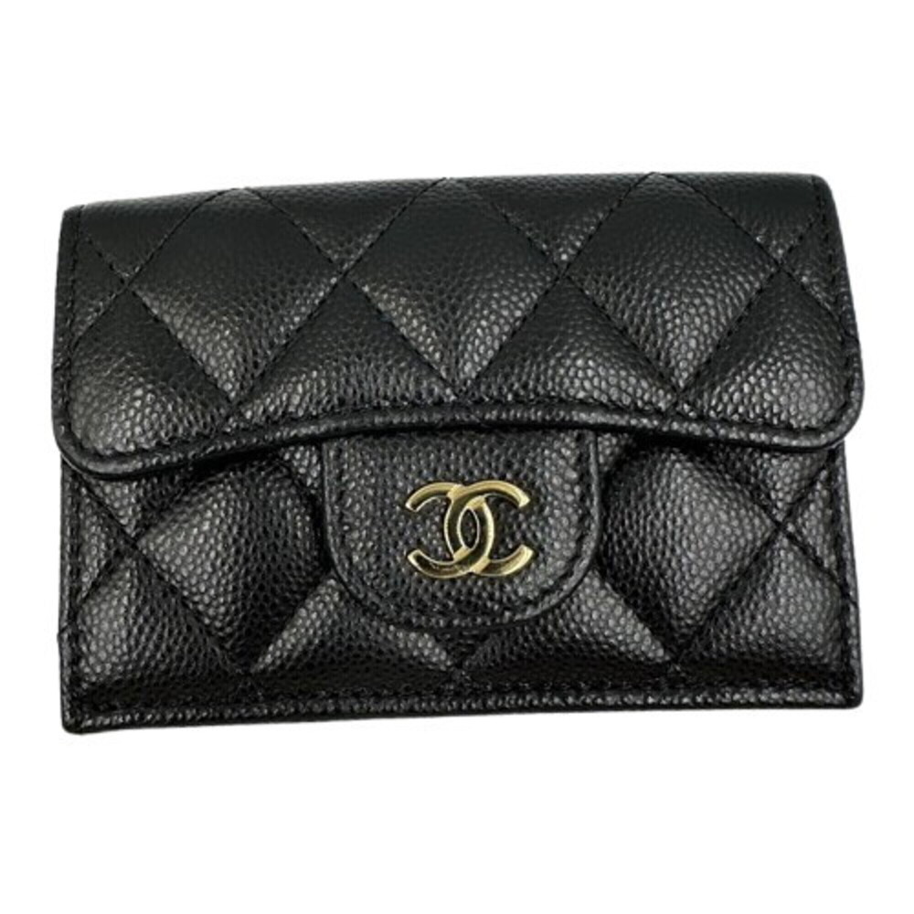 CHANEL Black Caviar Leather Wallet